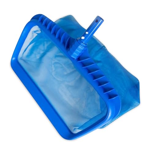 BNGXR Pool Kescher, Poolkescher Bodenkesche mit verstärktem Kunststoffrahmen, Poolreinigung Bodenkescher, Kescher Pool Feinmaschig, Kescher Teich für Reinigung Schwimmbad, Teich, Blau(Keine Stange)