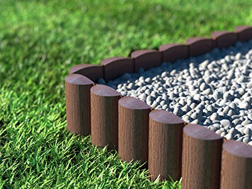Cellfast ECO Rasenkante Palisade, braun Gartenpalisade Raseneinfassung Beetumrandung (7,2m)