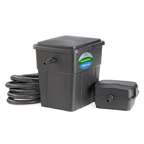 Pontec 51226 PondoClear Set 4000 - Mehrstufiges Filtersystem aus Durchlauffilter und UVC-Einheit (7 Watt) / Komplettset, Blau