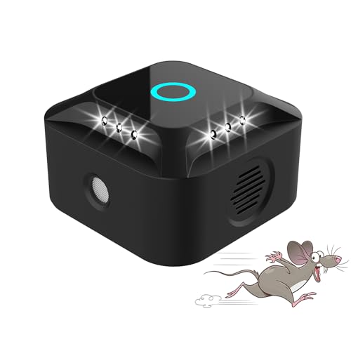 Ultraschall Mäuse und Ratten 360°, 3 Arbeitsmodi Nagetiermäuse Vertreiben Einstecken mit LED-Licht, Ultraschall Mäuseabwehr Mäuse für Nagetiere, Mäuse, Eichhörnchen, Spinnen, Plötze