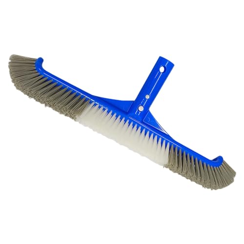 17,5″ Poolbürste, Premium Pool Bürste Mit Nylonborsten und EZ-Clip, Pool Schrubbbürste Mit Gebogenen Enden, Poolzubehör Poolbürste Zum Reinigen Von Poolwänden (A)