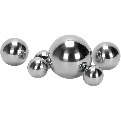 LAINIKE Dekokugel Schwimmkugeln Silber Edelstahl Dekokugel Silber Schwimmkugeln Teichkugeln Schwimmkugel für Teich Miniteich Zierbrunnen Metallkugel Gartenkugel Garten Deko Kugel