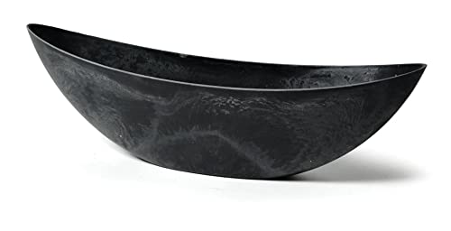 colourliving Blumentopf groß Pflanzschale Boat in L und XL Blumentopf anthrazit aus recyceltem Kunststoff Blumenkasten (XL(56cm))