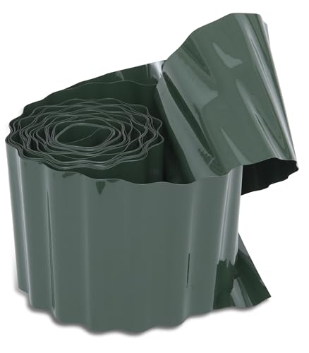 Windhager Rasenkante, Raseneinfassung, Beeteinfassung, Beetbegrenzung, Mähkante, Grün, 500 g/m², 9 m x 15 cm, 06248