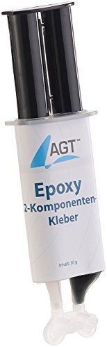 AGT 2K Kleber: Epoxy 2-Komponenten-Kleber, hohe Belastbarkeit: 23 N/mm² (Komponentenkleber, 2 Komponenten Kunststoff, Kleben Epoxidharz)
