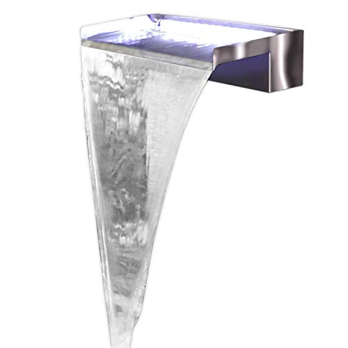 Köhko Wasserfall Alberta 50 cm aus Edelstahl (15-150 cm) matt Aquafall Wasserspiel Wasserschwall