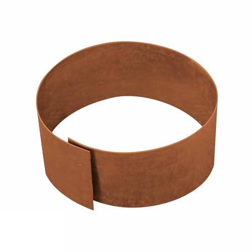 bellissa – Rasenkante Metall Corten-Stahl rund 40x13 cm - Baumring Rasenbegrenzung aus wetterfestem Material für saubere Rasen- & Beetabgrenzung - Beeteinfassung Pflanzring Kreis robust & langlebig