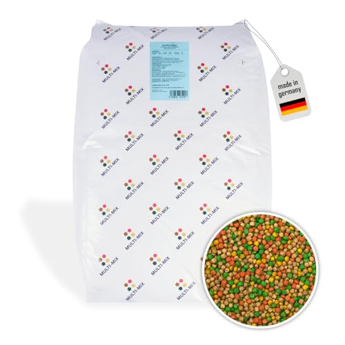 Multi-Mix Koifutter 3mm - Der 4 Sorten Futtermix für Koi und Teichfische für ausgewogene Fisch-Ernährung mit Lachsöl, Spirulina, Astaxanthin und Wheatgerm (15kg)