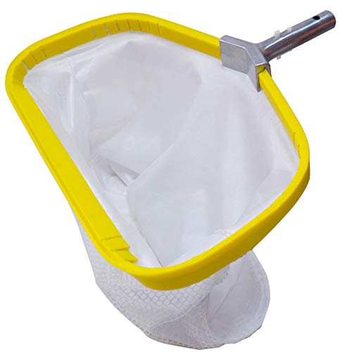 DABOVIN Professionellen Metall Pool Kescher, Schwerlast Laub Käscher mit AluminiumRahmen, FeinMaschig Tiefen Netz für Reinigung Schwimmbad Blátter Insekten Schlamm, Pool Skimmer Rake Net