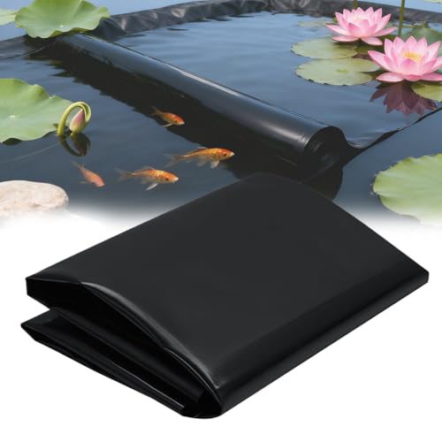 Teichfolie, 1x6m Teichwanne Stärke 0.5mm, Schwarz HDPE Teichfolien Schwerlast, Dichtungsfolie Teichmembran Schwimmteich Folie für Fischteiche/Brunnen/Wassergarten/Wasserfall/ Gartenteich/Teichbecken