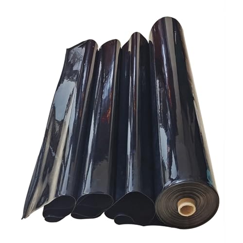 HDPE Teichfolie Schwarz 0.12mm Stärke Flexible Folie Teichmembran 2x10m 3x4.0m 6x8m 8x8m UV- und witterungsbeständig für kleine Teiche Koi Teiche Wassergärten Brunnen(Size:2 x 5 m/6.5 ft x 16 ft)
