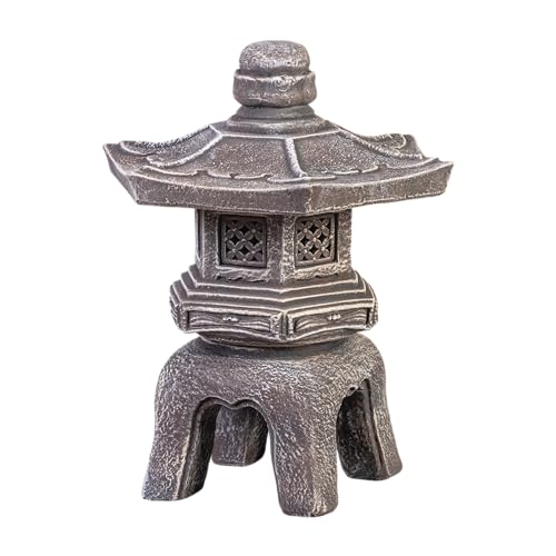 gartendekoparadies.de Oki-Gata-Yukimi japanische Steinlaterne, H. 38 cm, 11 kg, Mehrfarbig, frostsicher aus Steinguss für Außenbereich