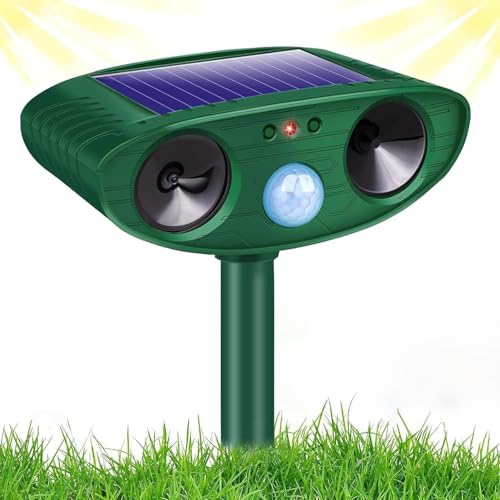 Ywuly Katzenschreck Garten, Katzenschreck Ultraschall Solar Tiervertreiber, Wasserdicht Marderschreck Mit IPX4 & PIR-Bewegungssensor Katzenschrecks für Garten, Wirksam Gegen Katzen, Hunde, Marder