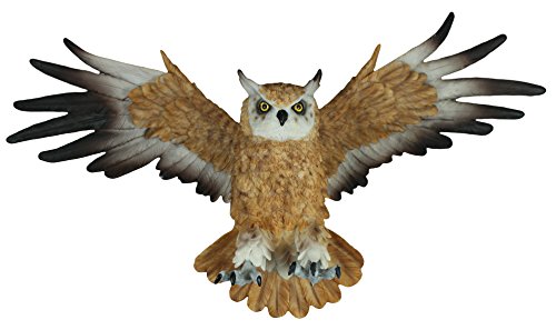 colourliving Dekofigur Wanddeko Eule fliegend Uhu Greifvogel Gartenfigur Tierfigur Wohnung Vogeldeko