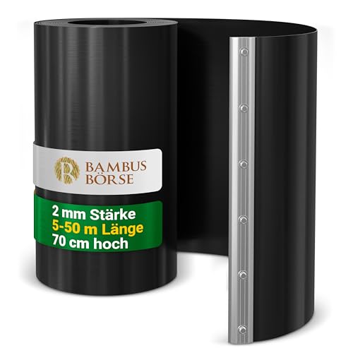 Bundle: 6 m (andere Längen verfügbar) Rhizomsperre Wurzelsperre 2 mm, Höhe 70 cm mit Verschlussschiene