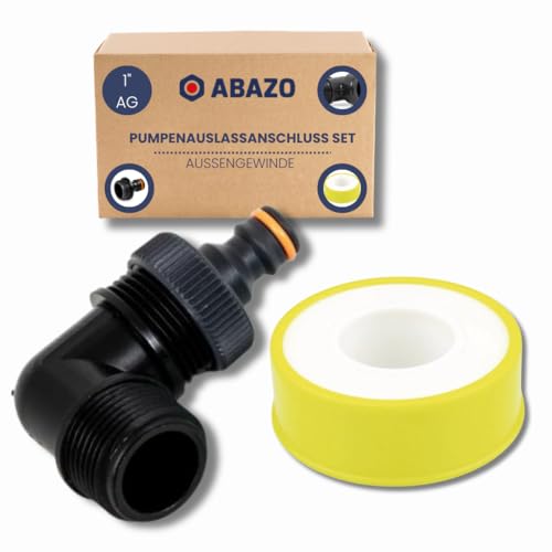 ABAZO Pumpenanschlussstutzen an eine Gartenpumpe, Anschluss an einen Hydrophor, Satz Pumpenzubehör, Nippel, Rückschlagventil für die Pumpe (Pumpenauslassanschluss SET 1" AG)