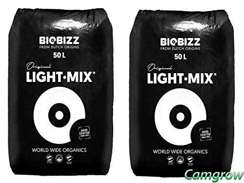 Biobizz - Bio-Blumenerde Universalmischung, leichte Mischung und Wurm-Humus - 2 x leichte Mischung, 50 l