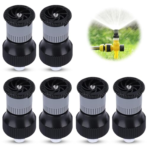 6 Stück Rasensprenger, 360° Automatische Drehbarer Gartensprenger Garten Sprinkler Garten Rasensprenger G1/2 Innengewinde Seite Rasensprenger Rasen Bewässerung Sprinkler Anschluss Für Rasengarten