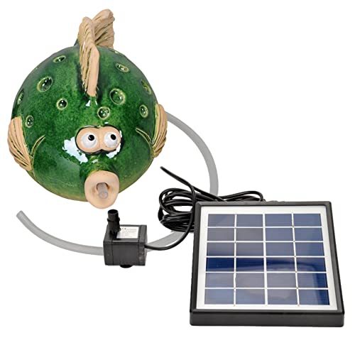 Storm's Gartenzaubereien Wasserspeier Fisch mit Solarpumpe H 15,5cm für Teiche- Miniteiche als Teichdeko für Balkon und Terrasse