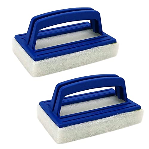 SyiXute 2 Stück Pool Schwamm Bürsten,Poolbürsten,Kunststoff Schwimmbad Bürste,Poolreinigung Handschrubber,Schwimmbad Bürste mit Griff Geeignet zum Reinigen von Schmutz und Moos