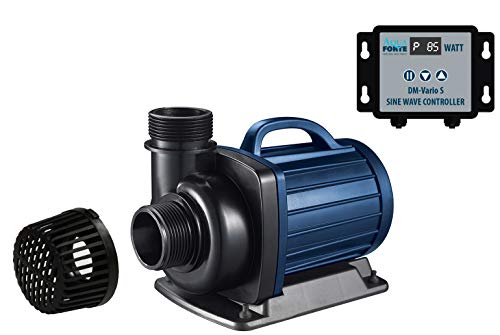 AquaForte Filter-/Teichpumpe DM-10.000 Vario S, 34-85W, Durchfluss 6-10 m3 pro Stunde, Förderhöhe 5,5m, regelbar mit externem Controller. Ideal als Bachlauf-/Wasserfallpumpe
