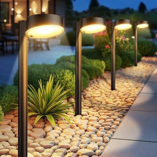 BUCASA Solarlampen für Außen Garten, 4X12 LEDs Helle Solarleuchten für Außen mit Längere Arbeitzeit, IP65 Wasserdicht Solar Gartenleuchten Deko für Rasen Terrasse Hof Balkon Geschenke