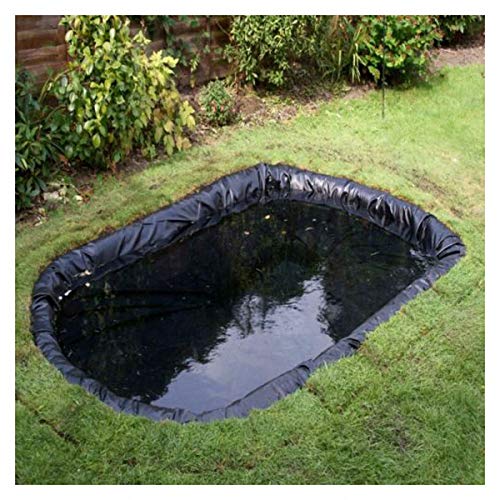 PVC Teichfolie Schwarz, 8 m x 7 m 8 m x 6 m Teichfolie Gartenteich HDPE für Fischteich Bachbrunnen Wassergarten Wassergarten, UV und Witterungsbeständig Teichfolie Garte(Color:20S,Size:8x3M(26x10ft))