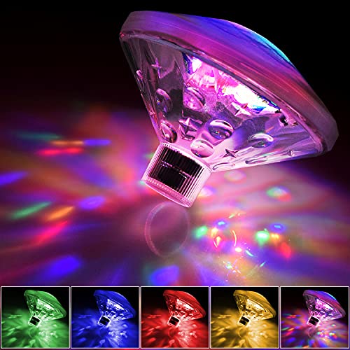 Esoes LED Unterwasser Licht Badewannenlicht Teich Pool Bunte Schwimmende Lampe Wasserdicht Party Glow Nachtlichter Unterwasser Disco Beleuchtung Licht 7 Beleuchtung Modi (2 Stück)