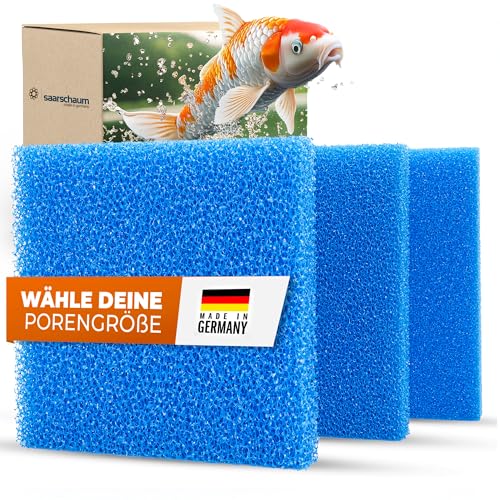 saarschaum • Filtermaterial für Aquarium & Teichfilter • Filterschwamm für gesunde Fische & Pflanzen • Filtermatten • Filterschaum • PPI30 (fein) • 100x100x3 cm
