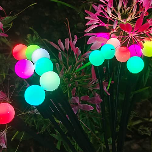 Farbwechsel Firefly Solar-gartenlichter Außen 2 Stück Glühwürmchen Lichter Wasserdicht Swinging Garten Lichter für Pathway Weihnachten Yard Patio-Landschaft Dekoratives, 8LED (Mehrfarbig, 2 Stück)