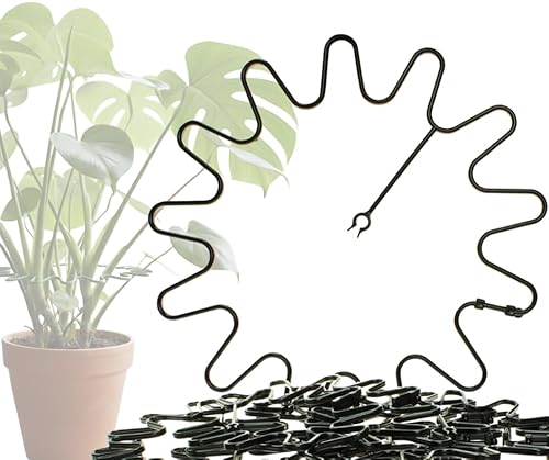 ARPON Staudenhalter rund 20 Stück – Einstellbare Blumenstütze & Pflanzenstütze Ø 21,5 cm – Ideal als Hortensien Stütze, Strauchstütze, Staudenstütze & robuster Blumenhalter im Garten