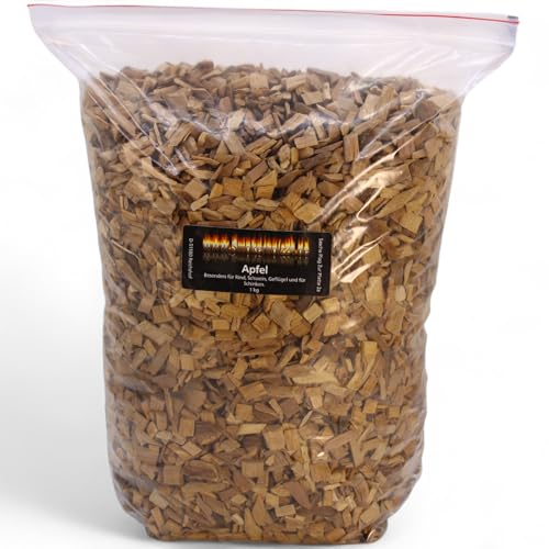 Räucherchips Apfel 1 KG für den Smoker und Kugelgrill BBQ Woodchips (4-10 mm)