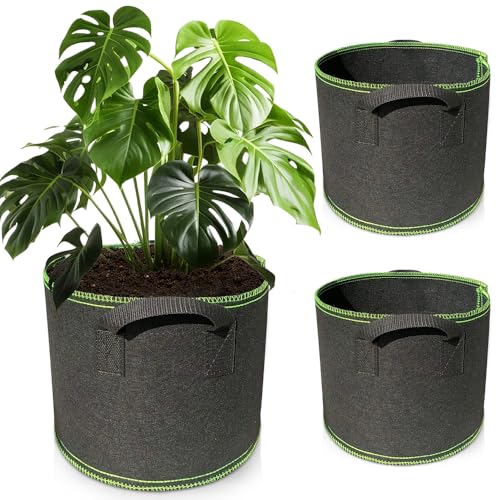 Riisoyu 20 L Pflanzsack aus Vliesstoff, 3 Stück Pflanzen Wachstum Taschen mit Starken Griffen Kartoffel Pflanztasche Atmungsaktive Pflanzbeutel Gemüse Pflanzenbehälter Blumen Pflanzgefäß Tomaten kübel