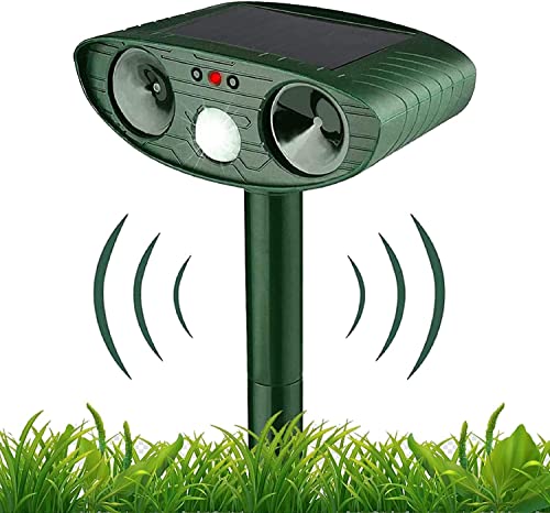 Katzenschreck Ultraschall, Solar Tiervertreiber Katzenvertreiber Wasserdicht, Ultraschall Abwehrmittel Hundeschreck Marderschreck mit Bewegungsmelder für Garten Waschbären Hunde Vögel Schädlinge