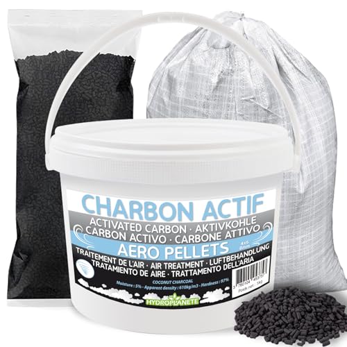 Aktivkohle-Granulat mit 1 kg / 2 kg / Eimer mit 5 kg / 10 kg / Beutel mit 25 kg – Hochreines Granulat, Luftreinigung, Kohlefilter, Aquarium, Weinkeller, Dunstabzugshaube (1 kg)