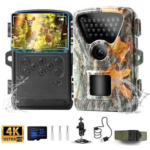 MAXDONE Wildkamera mit Bewegungsmelder Nachtsicht Wildkamera Testsieger 48MP 4K Wärmebildkamera Jagd 0,2s 850nm Low Glow Infrarot Nachtsichtkamera Outdoor Wildtierkamera IP66 Wasserdicht