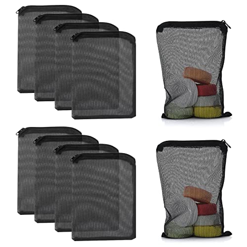 Cobee Aquarium Filterbeutel, 10 Stück mit Reißverschluss, Fischtank Mesh Filterbeutel, hoher Durchfluss, feinmaschiges Netz, wiederverwendbare Beutel für Aktivkohle, Biokugeln (10 Stück, schwarz)