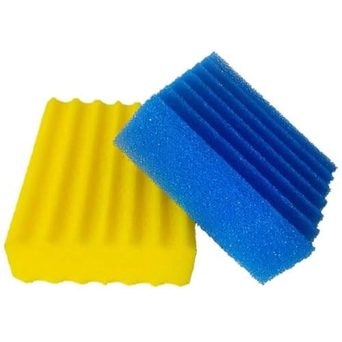 CBF-200A / CBF-200T / CBF-200U / MBF-200 Teichfilter Schwämme – Filtermatten für Teichfilter, Ersatz Filtermedien, Filterschwämme (1 x Blau Grob, 1 x Gelb)