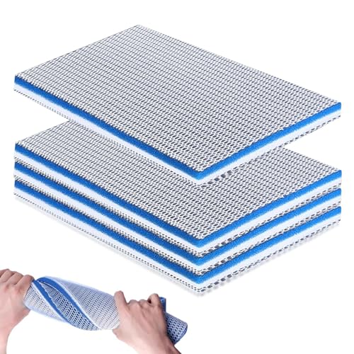 PTHDEW 4 Stück 8D Filterwatte Aquarium, 20x30cm Filtermatte Filtermaterial Biochemischer Watte Filterschwamm Wiederverwendbar Filtermatten Filterschaum für Hochwirksam Wasserreinigung