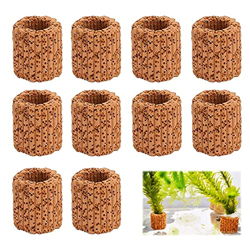 Yqhugbc 10 Stück Wasserpflanzen Aquarium Keramikringe,Aquarium Keramikringe für Aquarien, Aquarium Filter Ringe,Aquarium Ring Wasserpflanzen, Für Aquariumtanks Teiche