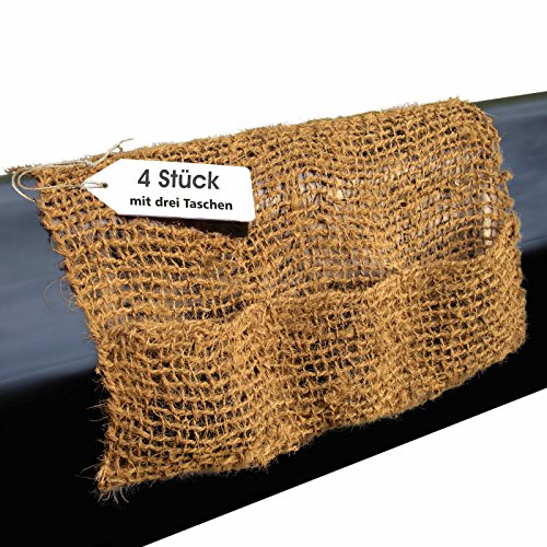 Kokos - Pflanztasche natur - 100cm breit | 3 Fächer - 4 Stück
