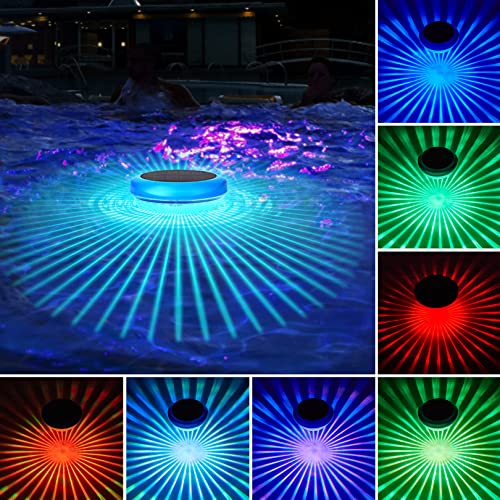 morxinle Solar Poolbeleuchtung,Schwimmende Solarleuchten mit Farbwechsel,Wasserdichte Teichbeleuchtung für Garten Deko,Unterwasser LED Licht für Schwimmbad,Pool,Teich,Brunnen,Wasserparks (1, RGB)