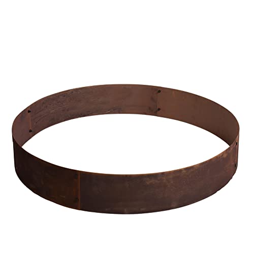 ESTEXO Pflanzring Hochbeet Rost Edelrost Pflanzgefäß Pflanzkübel Metallring Kräuterbeet Stahlring Stahl Ring (120 cm)