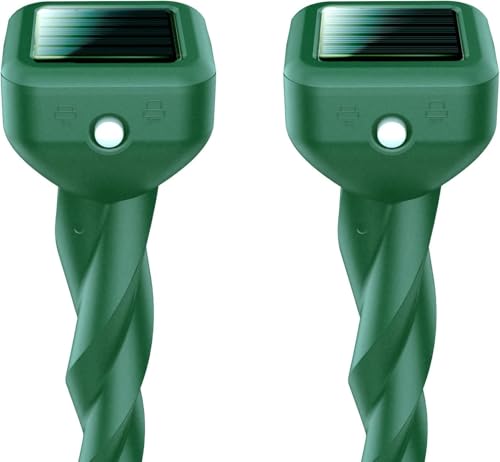 Sodwot Maulwurf Vertreiber–Maulwurfschreck solar Testsieger, Geeignet zur Vertreibung von Maulwürfe und Anderen Nagetieren in Gärten Rasen. Wasserdicht nach IP65-2 Pack