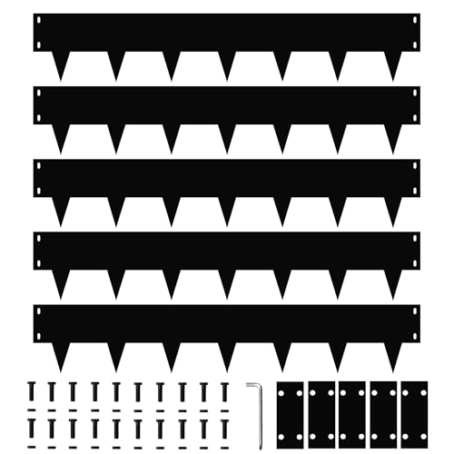 Rasenkante Metall, 100x18cm Flexible Rasenkanten, Beeteinfassung aus Metall - 5Pcs Beetbegrenzung, Beetumrandung, Landschaftskanten Streifen, Mähkante für Garten Hof Einfahrt Terrasse