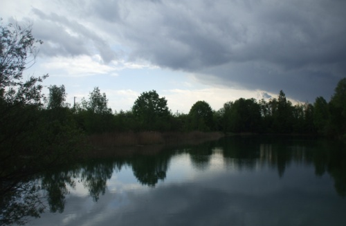 Gartenteich nach einem Unwetter