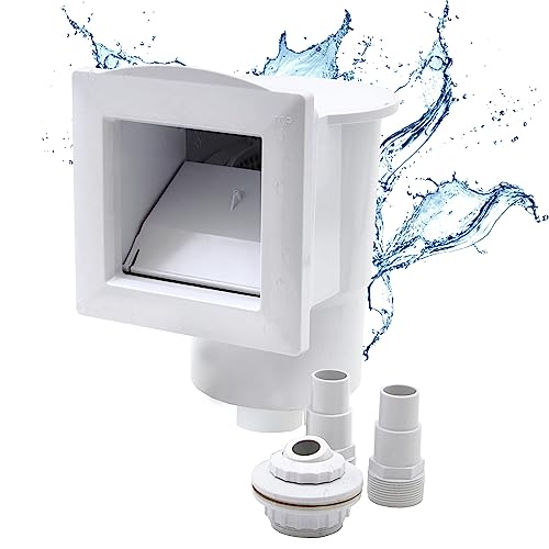 HAFIX Skimmer Pool, Stahlwandpool-Skimmer, Pool-Skimmer, Skimmerkorb, Oberflächenskimmer, Skimmer Korb, Einbauskimmer. Poolskimmer passend für Stahlwandbecken inkl. Einlaufdüse, Dichtung & Zubehör.