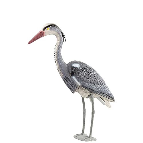 FIAP PondDeco Active - Heron - Dekofigur Reiher - Schut gegen Fischreiher - stehender Graureiher - in Boden einsteckbar - Teich - Garten