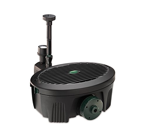 Blagdon Inpond 5-in-1 2000 Easy Care Clean Pond Solution, 10 W Teichpumpe & Filter mit UV-Klärer zur Algenbekämpfung und klarem Wasser, LED-Licht, 3 Springbrunnenköpfe, für Teiche bis 2000 L, Schwarz