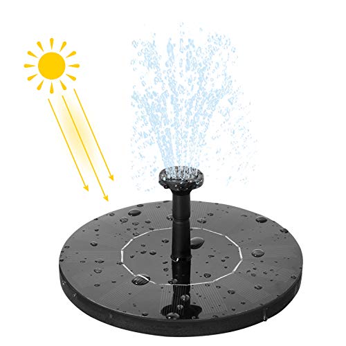NAIZY 1.4W Solar Springbrunnen Teich Brunnenpumpe Solarpumpe für Garten, Vogel-Bad, Wasserspiel Dekoration (Rund)